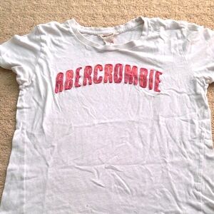 Abercrombie White T-Shirt with Red Logo